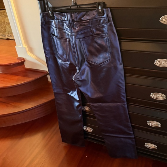 GOOD ICON METALLIC FAUX LEATHER PANTS | BLUE RINSE METALLIC - Picture 3 of 4